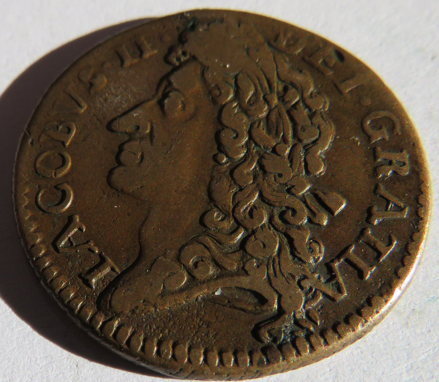 1689 King James II Irish Gun Money Shilling Coin