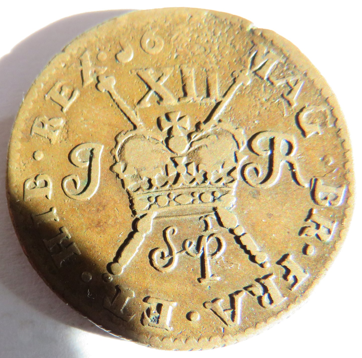 1689 King James II Irish Gun Money Shilling Coin