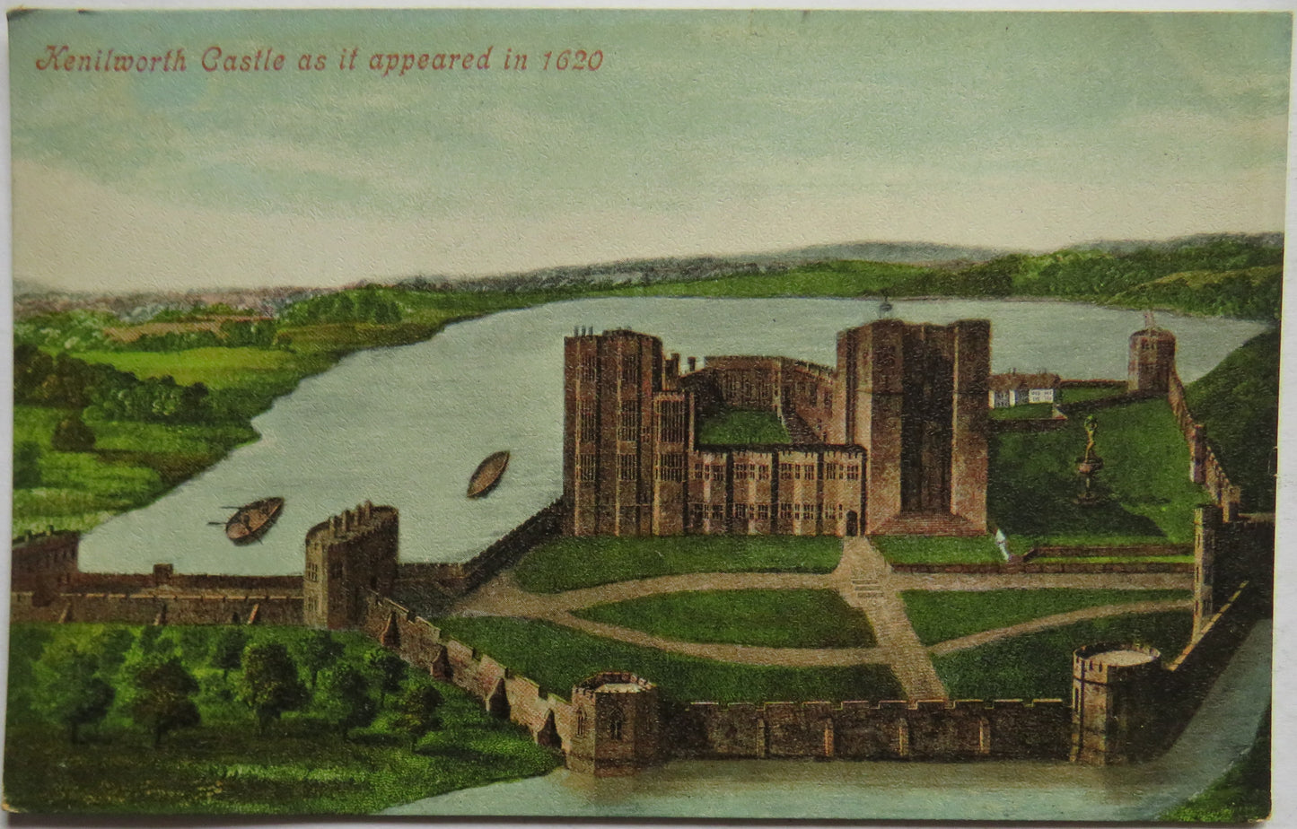 Vintage Postcard of Kenilworth Castle as it Appeared in 1620