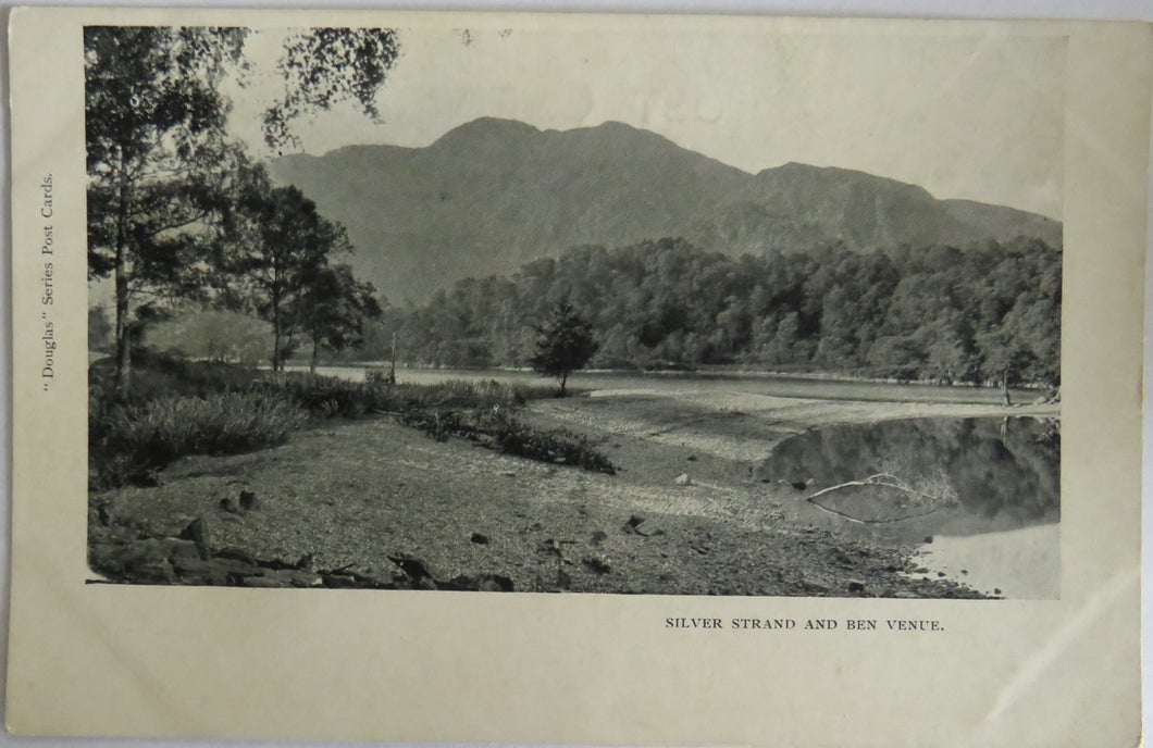 Antique Postcard of Silver Strand and Ben Venue