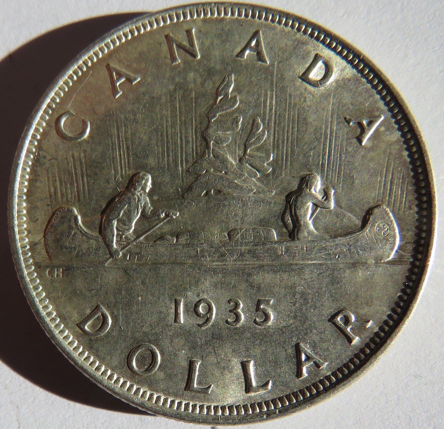 1935 King George V Canada Silver $1 One Dollar Coin