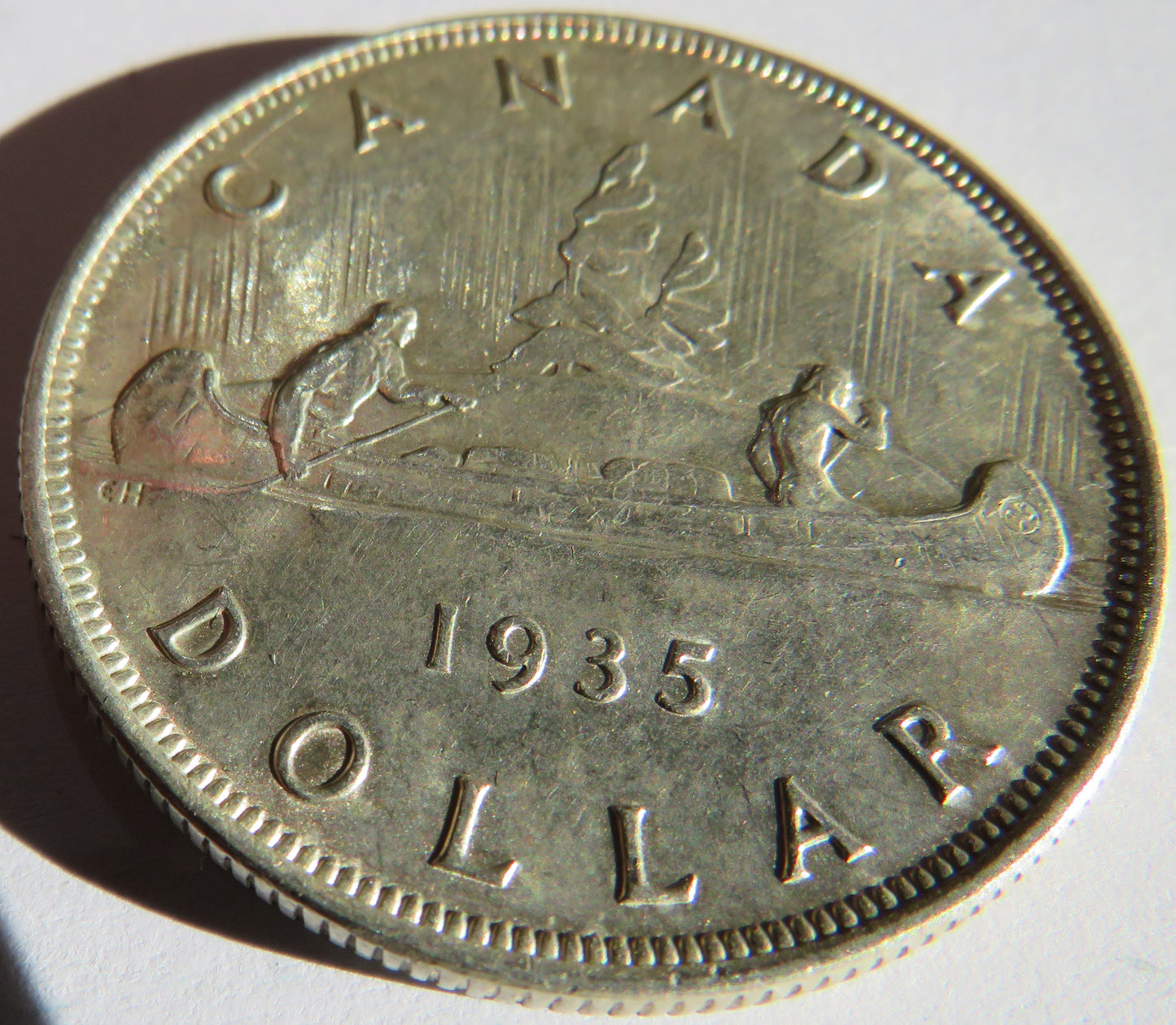 1935 King George V Canada Silver $1 One Dollar Coin