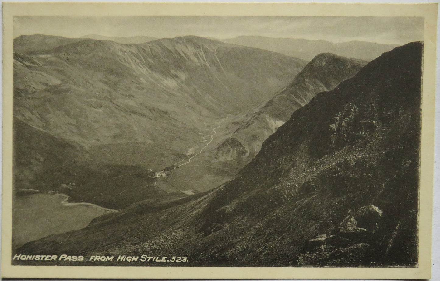 Vintage Postcard of Honister Pass from High Stile