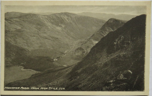 Vintage Postcard of Honister Pass from High Stile