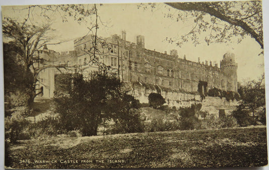 Vintage Postcard of Warwick Castle from the Island
