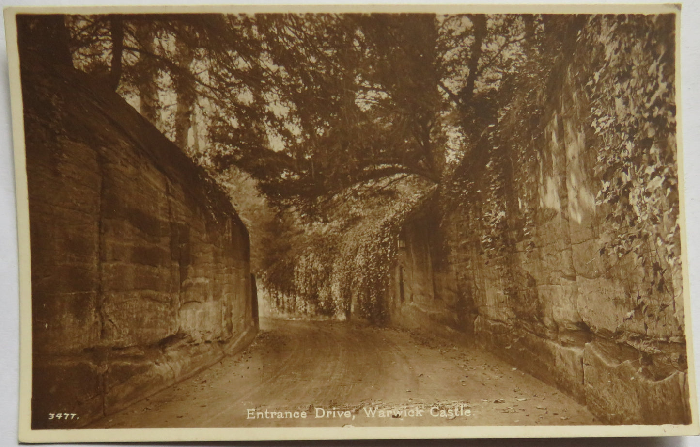 Vintage Postcard of the Entrance Drive; Warwick Castle