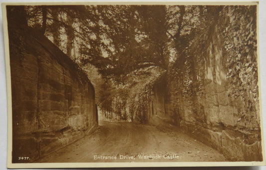Vintage Postcard of the Entrance Drive; Warwick Castle