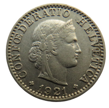 Load image into Gallery viewer, 1921 Switzerland 20 Rappen Coin
