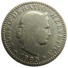 Load image into Gallery viewer, 1885 Switzerland 20 Rappen Coin
