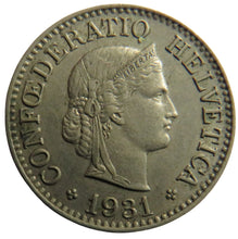 Load image into Gallery viewer, 1931 Switzerland 10 Rappen Coin
