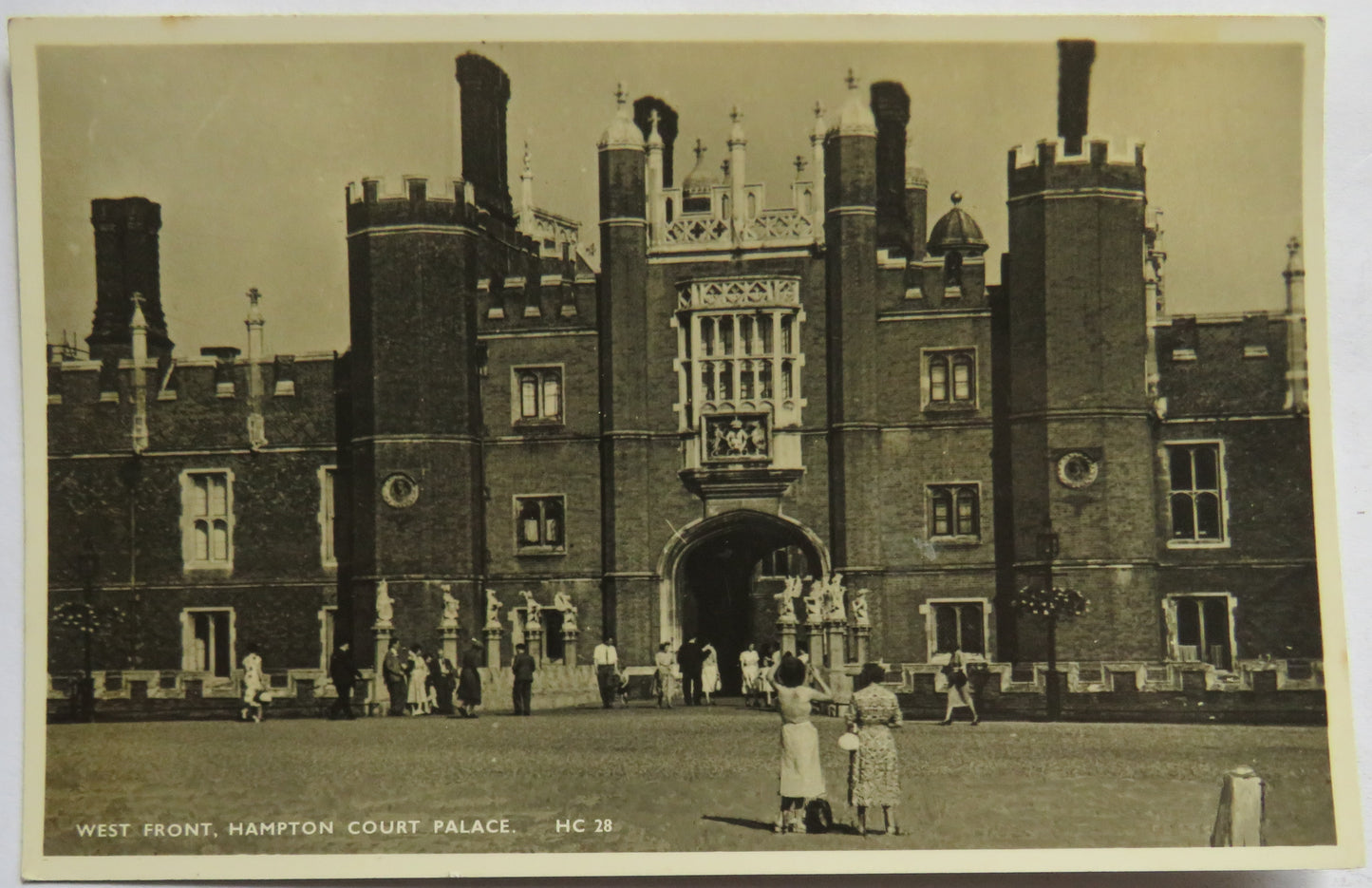 Vintage Postcard of West Front, Hampton Court Palace