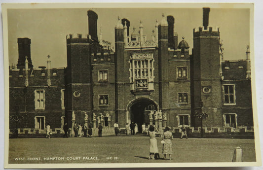 Vintage Postcard of West Front, Hampton Court Palace