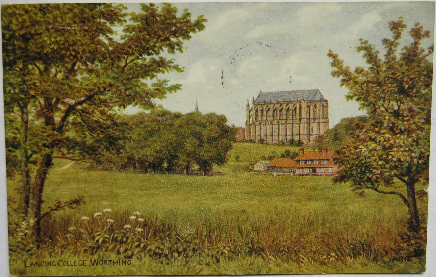 Vintage Postcard of Lancing College, Worthing, 1953