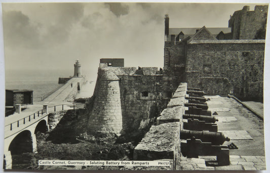 Vintage Postcard of Castle Cornet, Guernsey - Saluting Battery from Ramparts