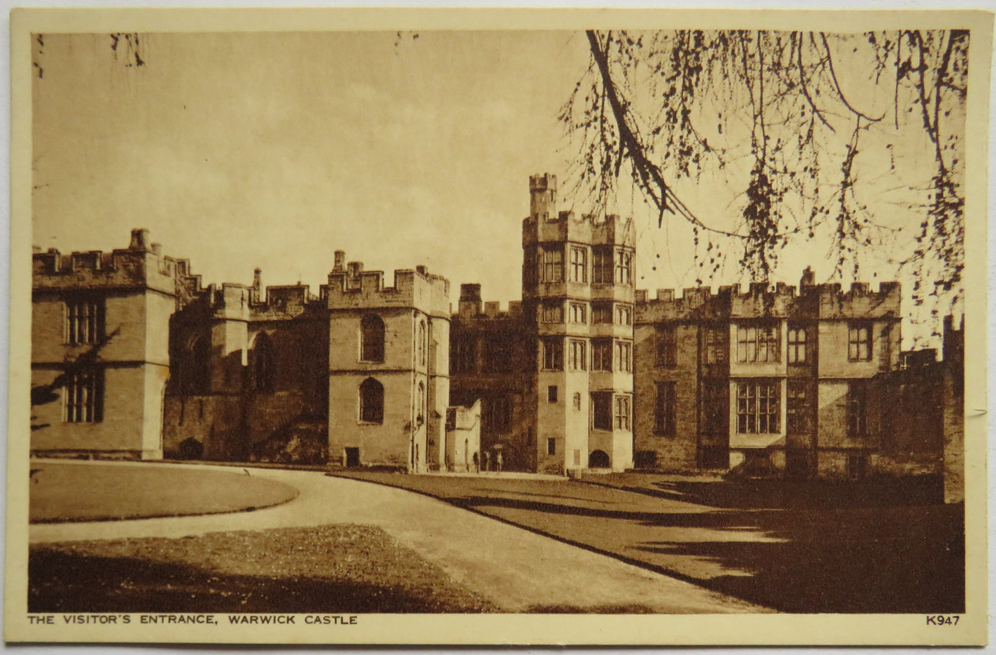 Vintage Postcard of the Visitors Entrance, Warwick Castle