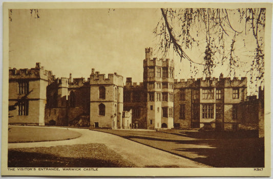 Vintage Postcard of the Visitors Entrance, Warwick Castle