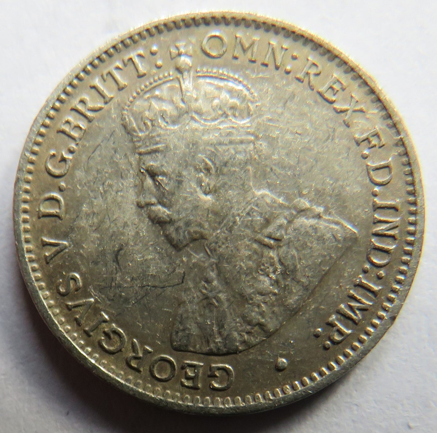 1916 King George V Australia Silver Threepence Coin