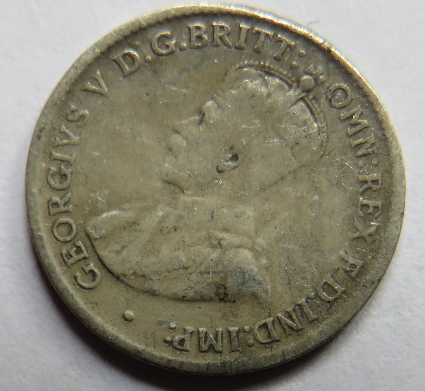 1918 King George V Australia Silver Threepence Coin