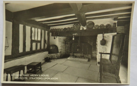 Vintage Postcard of The Kitchen, Mary Arden's House, Wilmcote, Stratford-Upon-Avon