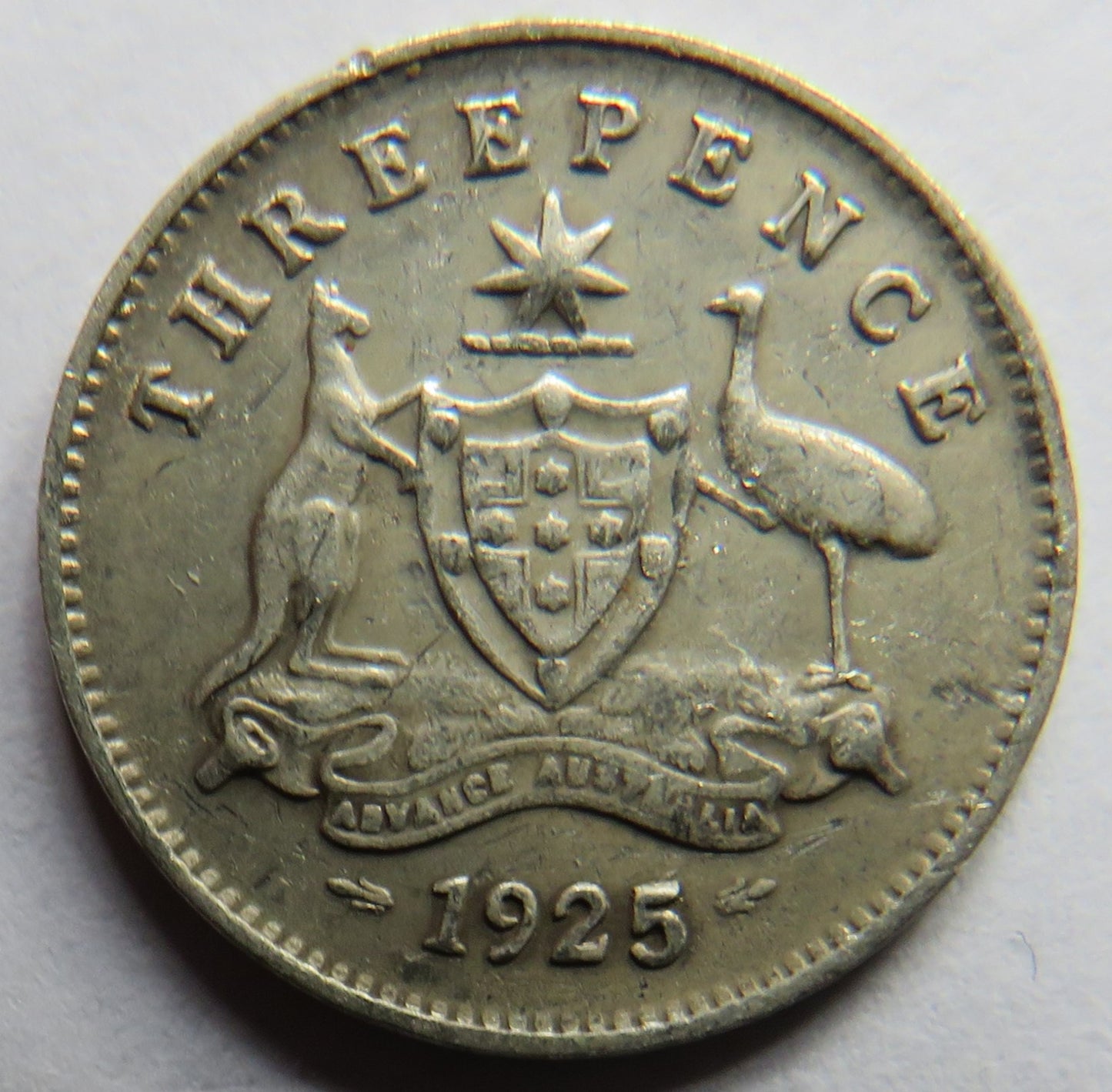 1925 King George V Australia Silver Threepence Coin