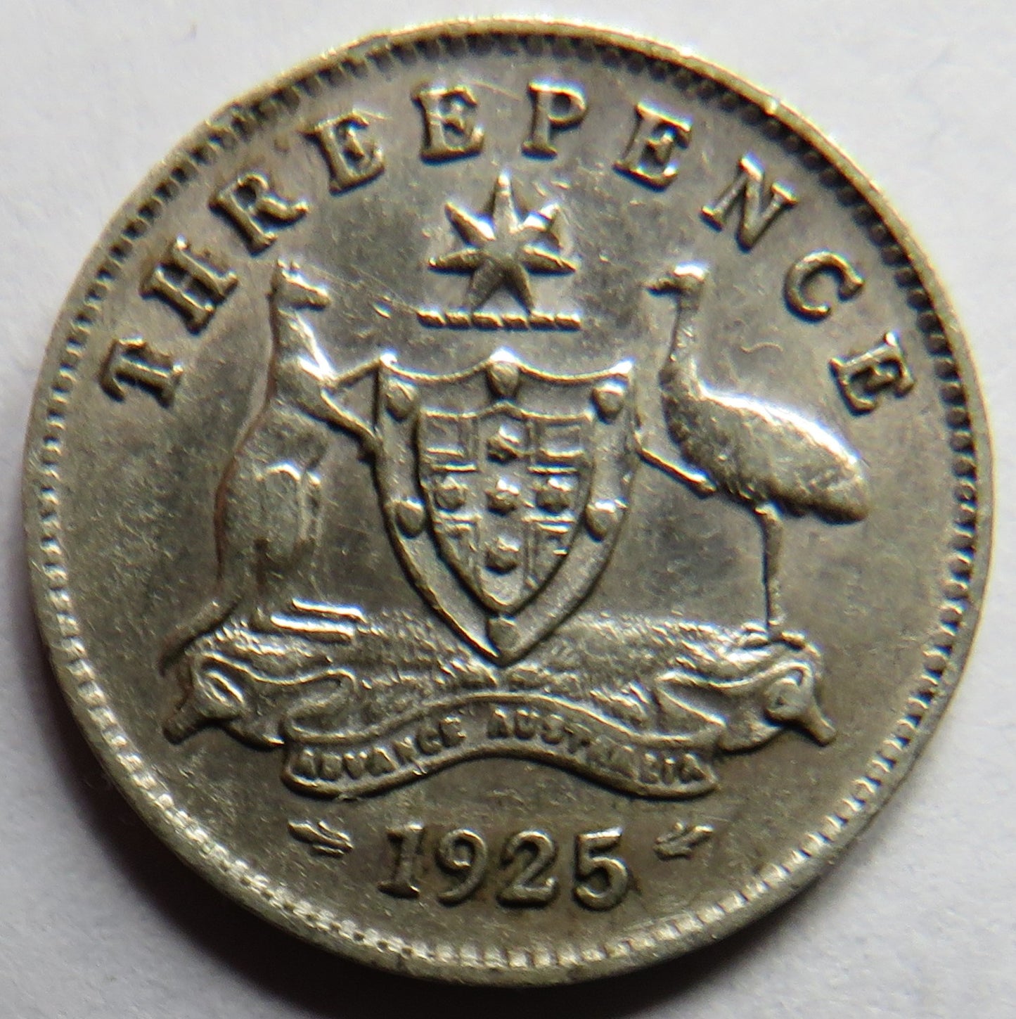 1925 King George V Australia Silver Threepence Coin