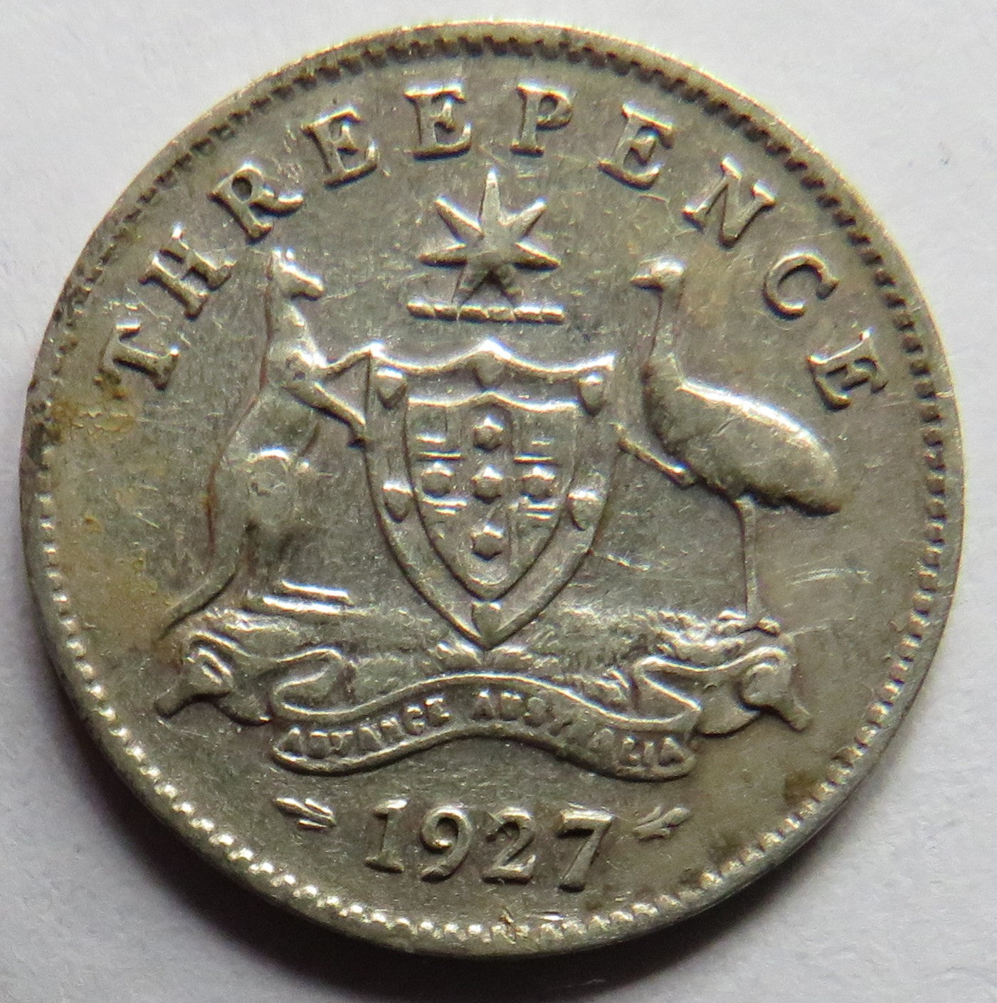 1927 King George V Australia Silver Threepence Coin