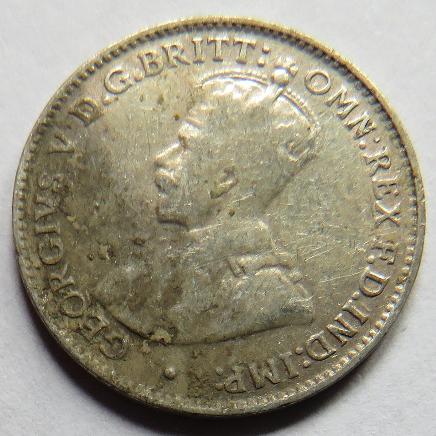 1927 King George V Australia Silver Threepence Coin