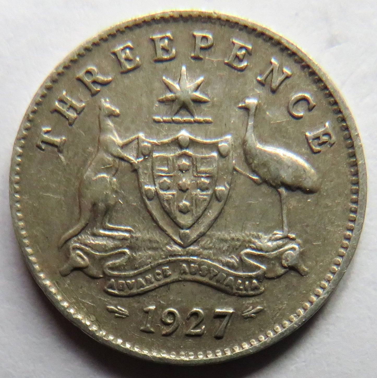 1927 King George V Australia Silver Threepence Coin