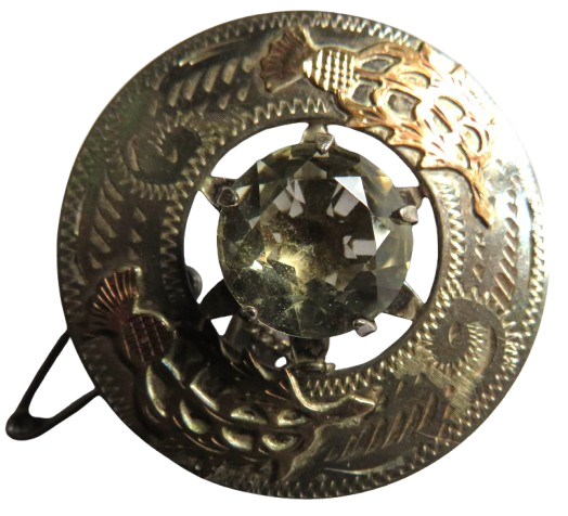 A Good Quality Scottish Sterling Silver Ladies Brooch Thistle Decoration
