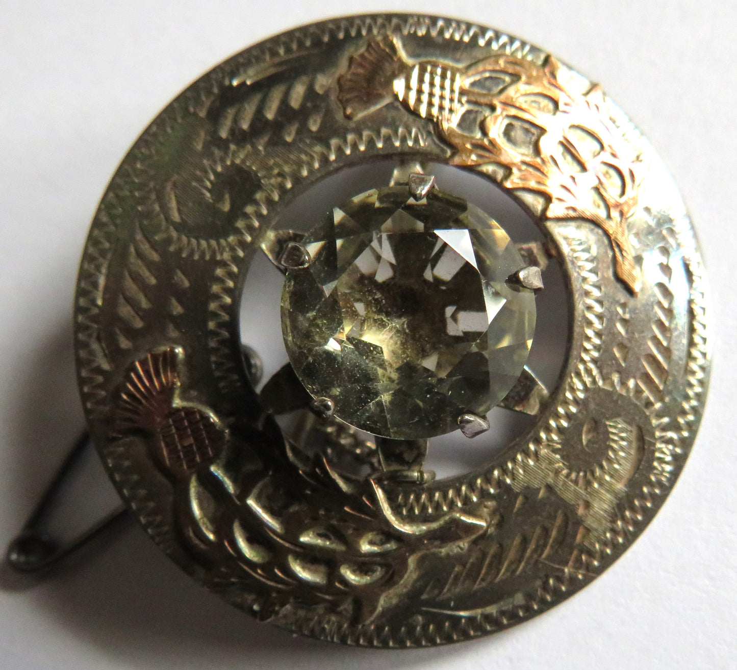 A Good Quality Scottish Sterling Silver Ladies Brooch Thistle Decoration