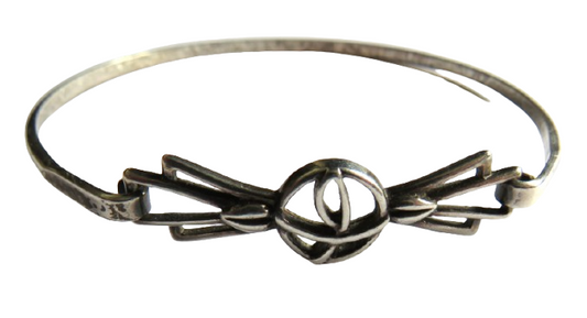 Ladies Sterling Silver Bangle In The Style of Charles Rennie Mackintosh