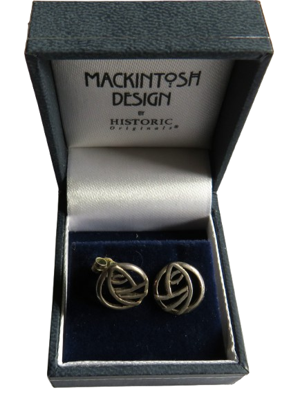 Ladies Sterling Silver Earrings In The Style of Charles Rennie Mackintosh