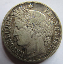 Load image into Gallery viewer, 1851-A France Silver 5 Francs Coin
