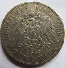 Load image into Gallery viewer, 1906 Germany Silver 5 Marks Coin Made Into Love Token Engraved
