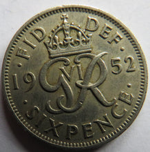 Load image into Gallery viewer, 1952 King George VI Sixpence Coin Scarce Date - Great Britain
