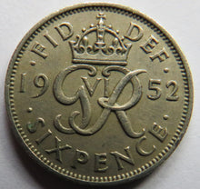 Load image into Gallery viewer, 1952 King George VI Sixpence Coin Scarce Date - Great Britain
