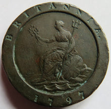 Load image into Gallery viewer, 1797 King George III Cartwheel Twopence Coin - Great Britain
