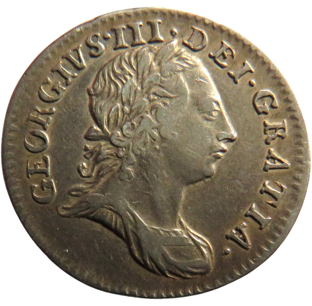 1762 King George III Silver Maundy Threepence Coin