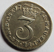 Load image into Gallery viewer, 1762 King George III Silver Maundy Threepence Coin
