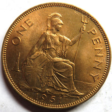 Load image into Gallery viewer, 1951 King George VI One Penny Coin Unc- Scarce Date
