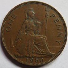 Load image into Gallery viewer, 1950 King George VI One Penny Coin - Scarce Date
