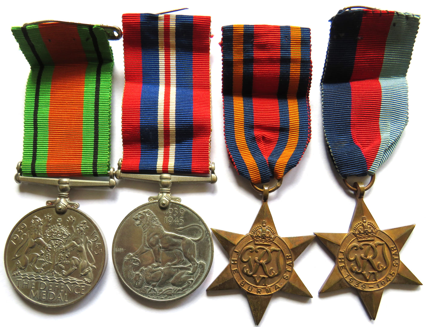 WWII Medal Group War, Defence Medal, Burma Star, 1939-45 Star