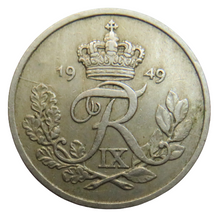 Load image into Gallery viewer, 1949 Denmark 25 Ore Coin
