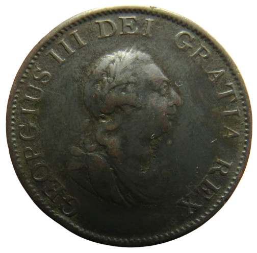 1799 King George III Halfpenny Coin - Great Britain