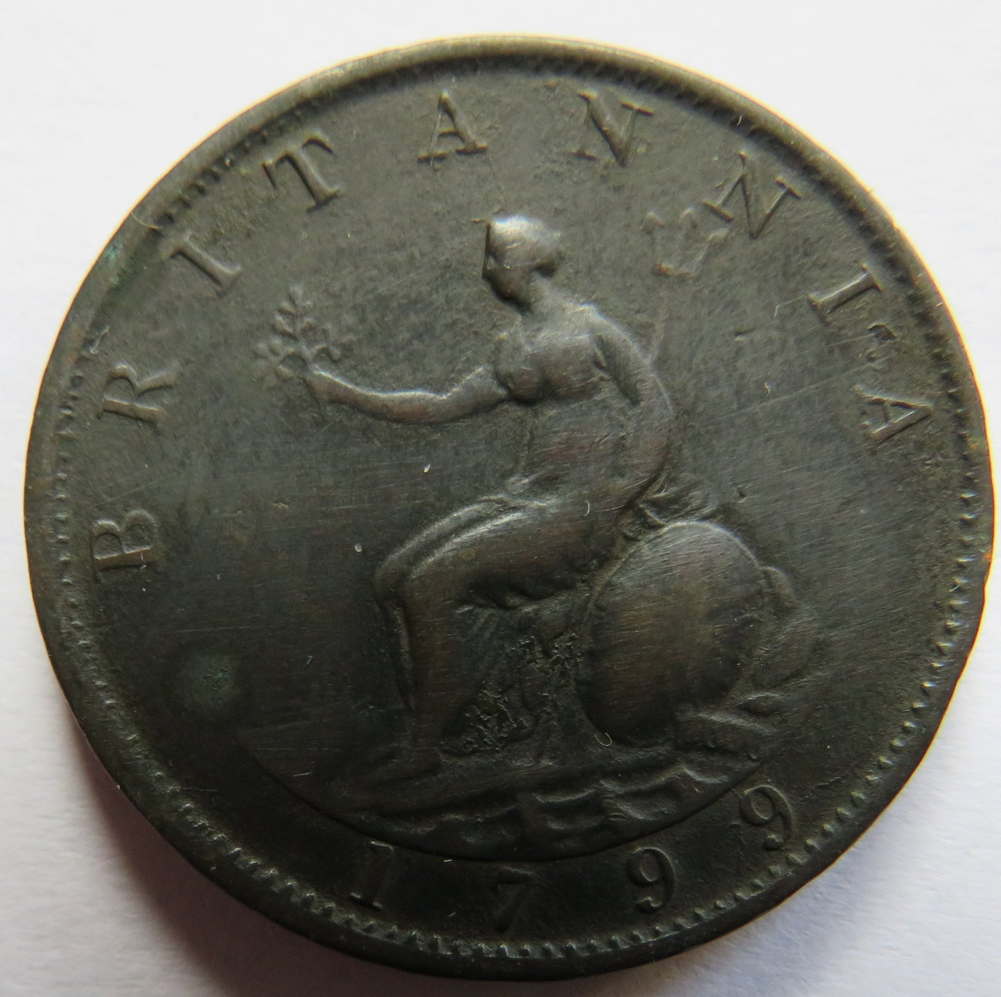 1799 King George III Halfpenny Coin - Great Britain