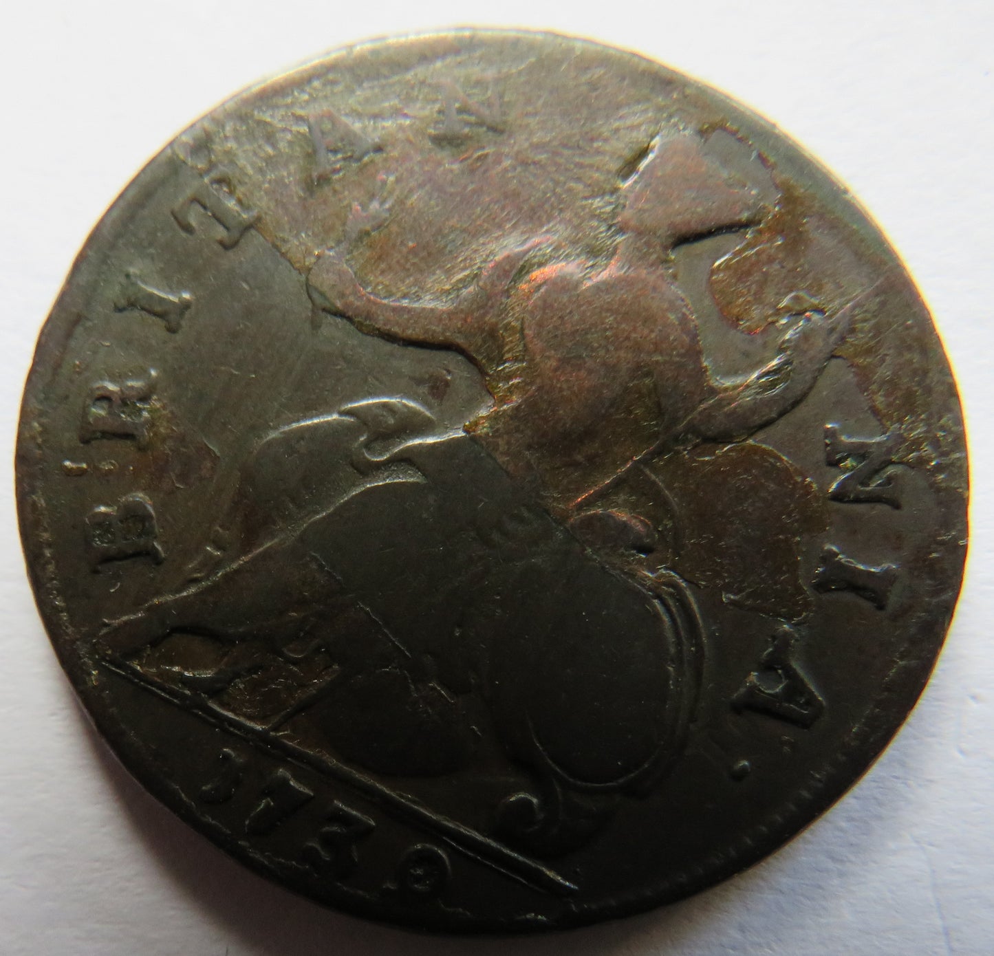 1739 King George II Halfpenny Coin - Great Britain