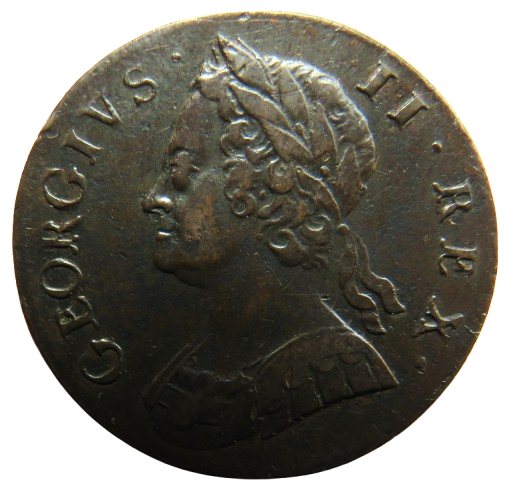 1746 King George II Halfpenny Coin Good Detail - Great Britain