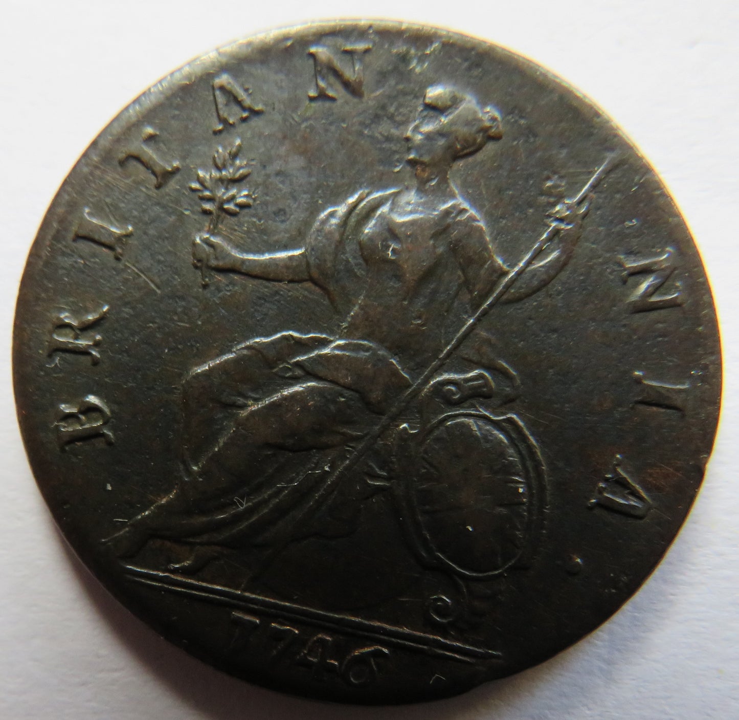 1746 King George II Halfpenny Coin Good Detail - Great Britain