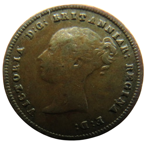 1844 Queen Victoria Half Farthing Coin Great Britain