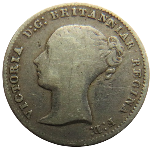 1848 Queen Victoria Young Head Silver Groat Coin - Great Britain
